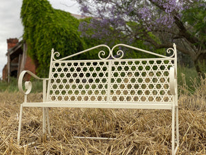 ELEGANCE Garden Bench Seat ANTIQUE White Pre - Order