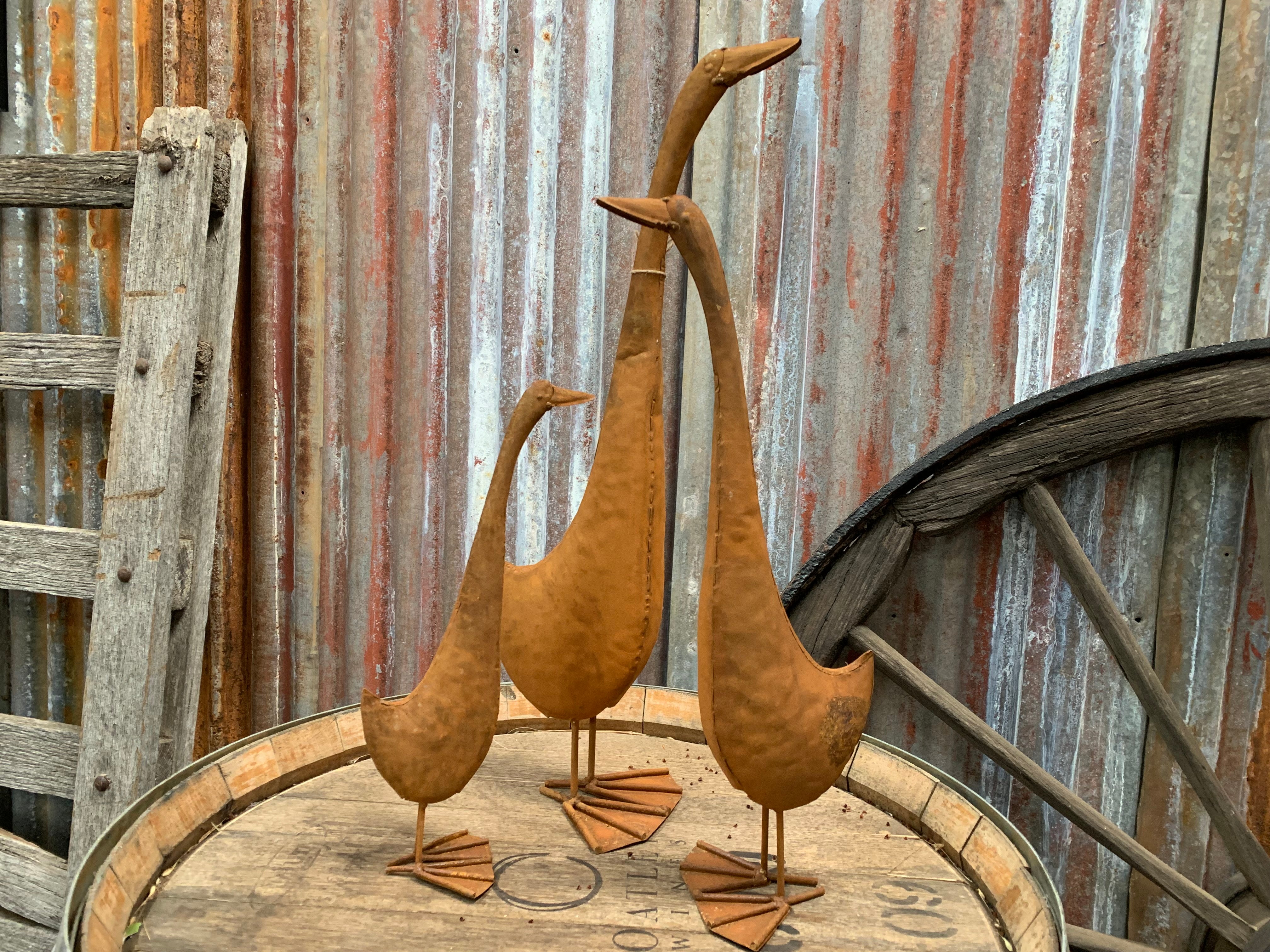Set of 3 Rusty Geese/Ducks FREE Postage