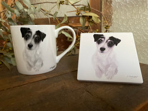 SCOOTER Jack Russell Ceramic Coasters set of 4
