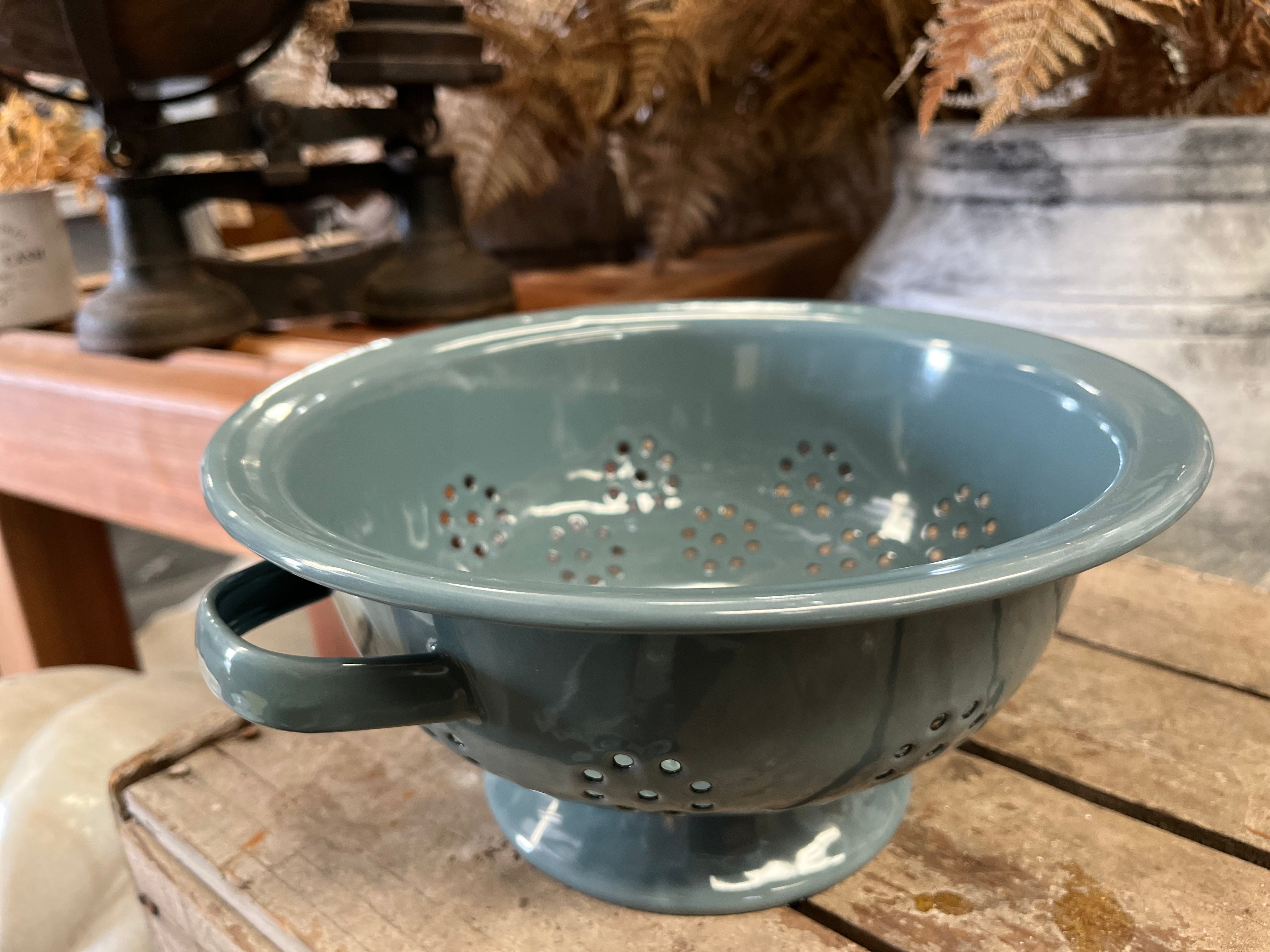 Enamel COLANDER Slate Blue