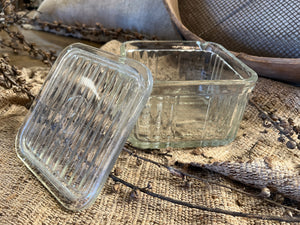 VINTAGE XL Glass Butter/Cheese Container