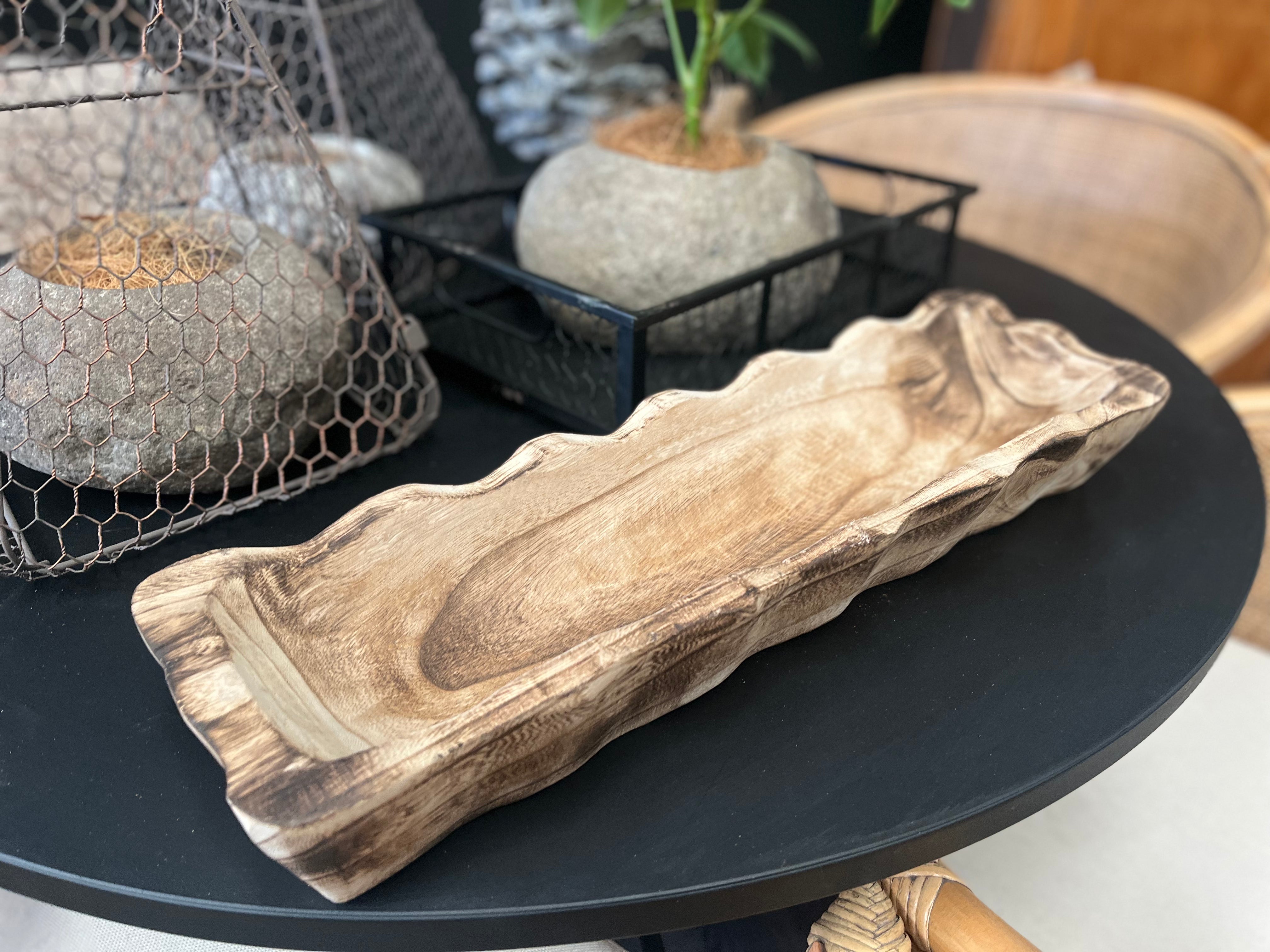 Natural BURNT Timber Serving Tray