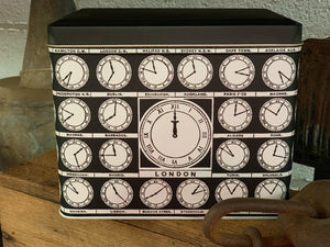 Rectangle CLOCK storage tin