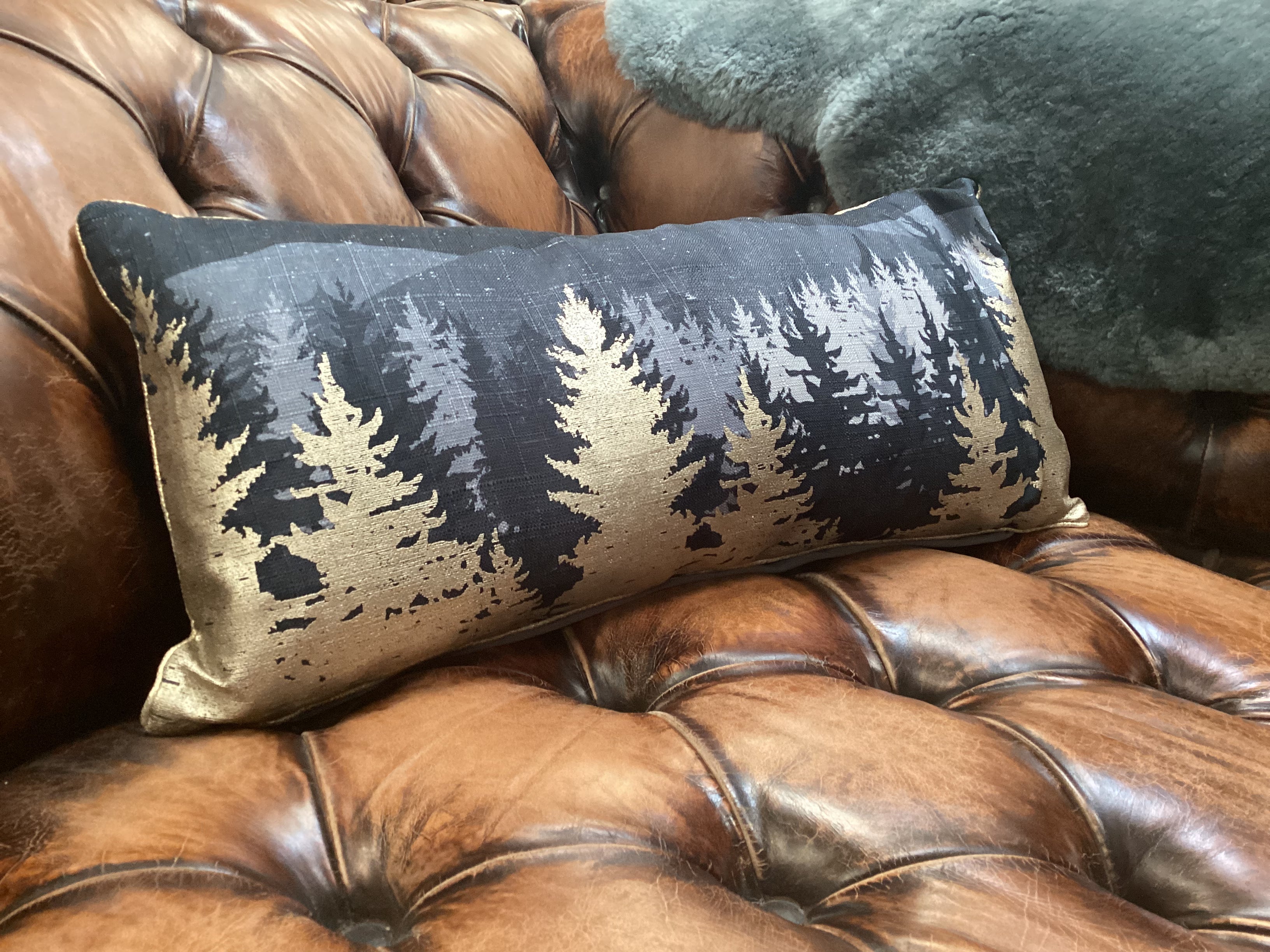 Metallic Moonlight Feather CUSHION