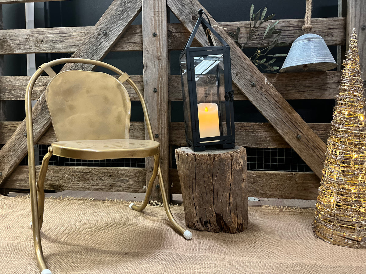 Vintage GOLD Metal Childs Chair The OLDE Farm Store