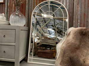 Beautiful white arched mirror